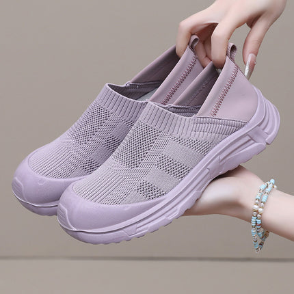 Shoes for Women 2025 Spring New Casual Shoes Lazy One-Leg Round Toe Heightening Breathable Non-Slip Wear-Resistant Women's Shoes