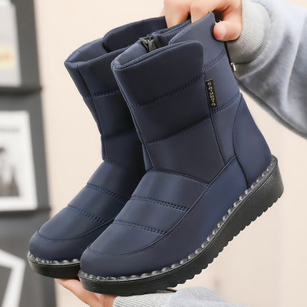 New Style Long-Tube Polyurethane Women's Boots with Velvet and Thickened Outdoor Warm Snow Boots for Cold Protection and Lightweight Cotton Boots Cross-Border
