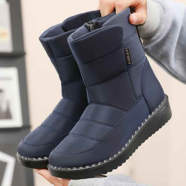 New Style Long-Tube Polyurethane Women's Boots with Velvet and Thickened Outdoor Warm Snow Boots for Cold Protection and Lightweight Cotton Boots Cross-Border