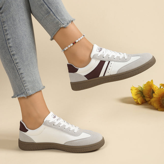 Amazon Retro German Training Shoes for Women 2025 Spring New Lace-Up Fashion Casual Sports Shoes Thick-Soled Sneakers Export