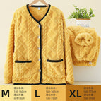 Round neck-shu cotton velvet-shaped-yellow / M
