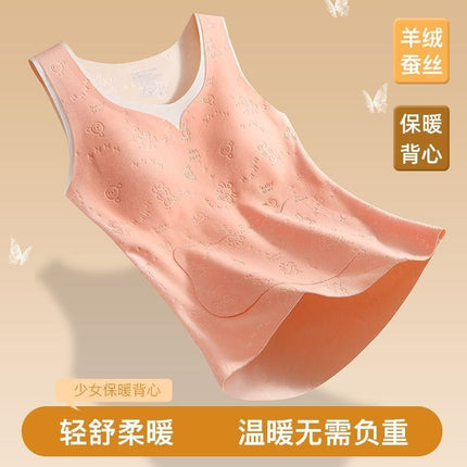 Cross-Border Foreign Trade Popular Girls' Velvet Vest Inner Wear Seamless Vest Student Warm Base Underwear Winter