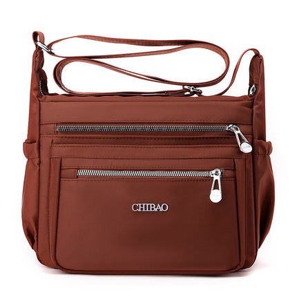 Casual Shopping Bag All-match Travel Crossbody Bag Simple Women Shoulder Bag Lightweight Water-repellent Nylon Cloth Bag