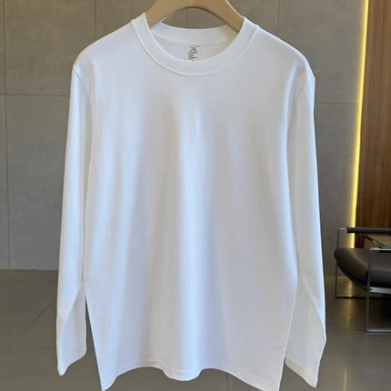 Cylinder Seamless Three-Dimensional Cutting Small Neck All-Match Round Neck Solid Color Long Sleeve Men's and Women's Inner Base Shirt Top New