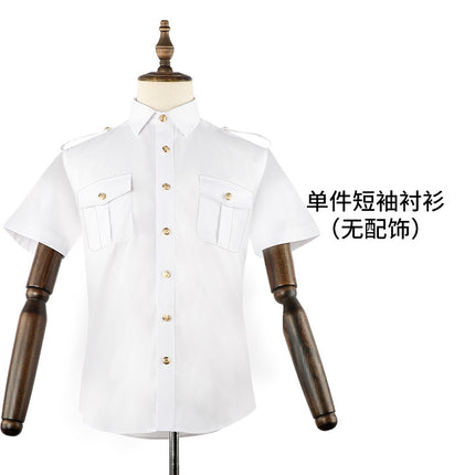 Captain's shirt sailor's shirt captain's clothes stylist's empty uniform shirt performance clothes overalls shirt men's fashion