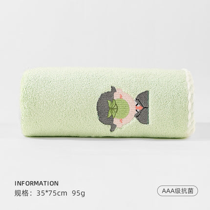 Towel face washing household is soft and absorbent than pure cotton coral fleece adult bath embroidery famous painting student dormitory