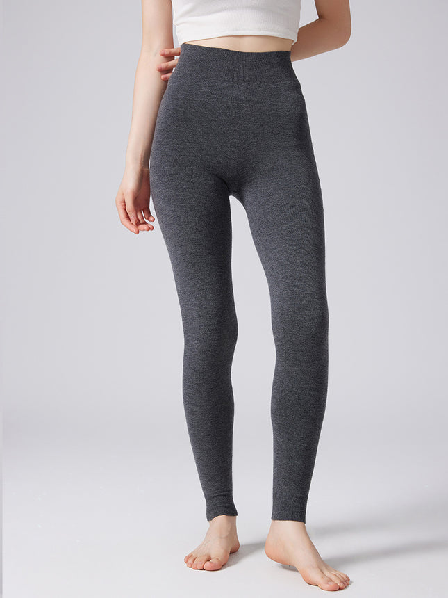 Autumn and Winter Knitted Leggings for Women, Seamless Hip Lift, Peach Butt Slimming Pants, 100% Pure Wool Fitness Pants