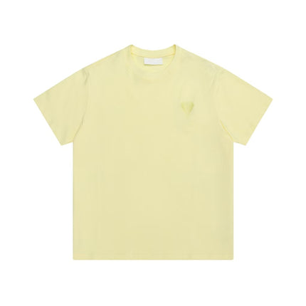 Cross-Border Am* Short-Sleeved Pure Cotton Embroidered Round Neck T-Shirt Summer Casual Loose Couple Wear Star Same Style Drop Shipping