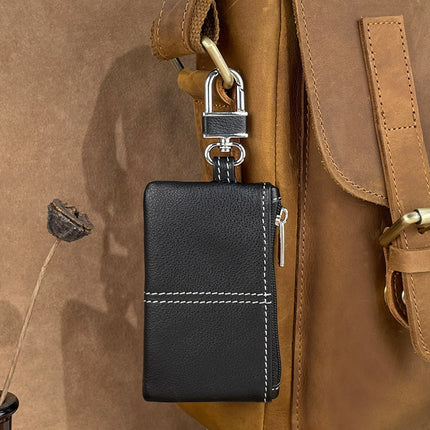 2024 New Genuine Leather Key Bag Home Key Storage Bag Simple Top Layer Soft Cowhide General Motors Key Case
