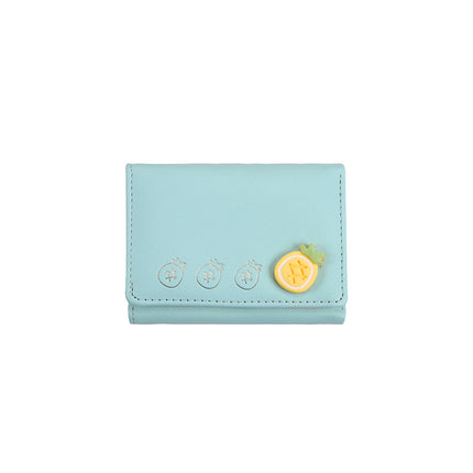 2024 New Cute Folding Women's Short Korean Style Wallet Strawberry PU Mini Clip Creative Coin Purse