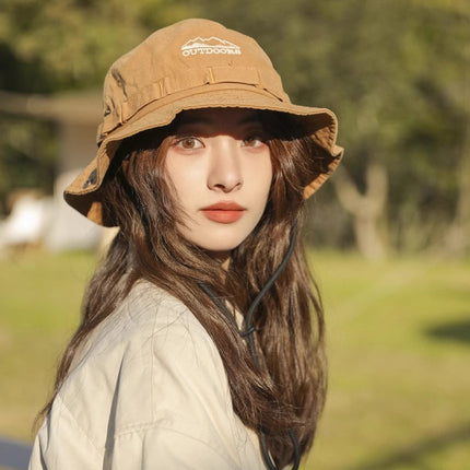 Summer Camping Style Outdoor Hiking Hat Women's Travel Leisure Fisherman Hat Sun Protection Sunshade Hat Anti-Uv Cowboy Hat