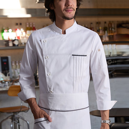 Zhenyao Chef Work Clothes Long-Sleeved and Short-Sleeved Men's Autumn Baking Restaurant Hotel Chef's Uniform Moisture-Wicking and Sweat-Wicking