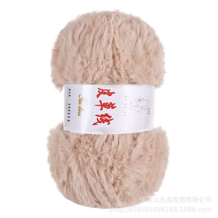 Nine-color bird thick fur line imitation fur fluff line long hair mink hat handmade scarf knitting diy wool ball