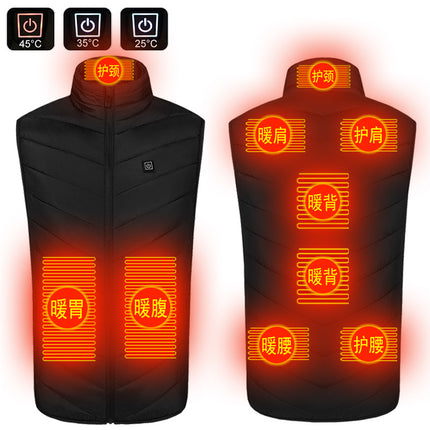 New (single control area 9, double control area 9) intelligent constant temperature carbon braze heating vest S-6XL