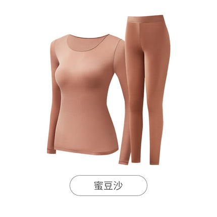 21701 Hyaluronic Acid Skin-beautifying Clothes Long-sleeved Heat-storing Traceless Lightweight Muscle-bottomed Long Johns suit Warm-keeping Underwear for Women