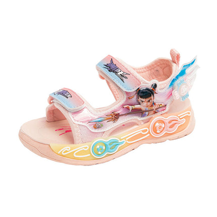 Children's Sandals Girls Beach Shoes Summer New Cartoon Girls Princess Shoes Cute Soft Sole Baby Sports Sandals