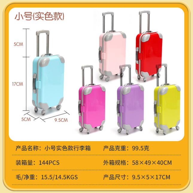 Cross-Border Artificial Mini False Eyelashes Storage Trolley Case Solid Color Small Makeup Suitcase Play House Toy
