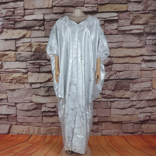 Foreign trade African ethnic clothing women's clothing dress quality loose batwing sleeve dress robe with headscarf