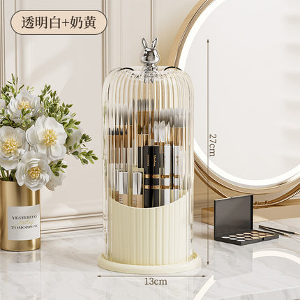 High-End Cosmetics Storage Box Rotating Makeup Brush Storage Tube Lipstick Dressing Table Desktop Eyebrow Pencil Comb Pen Holder