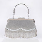 Dancing Tasser Bag silver Portable O-Chain / 23.5X12X5.5cm
