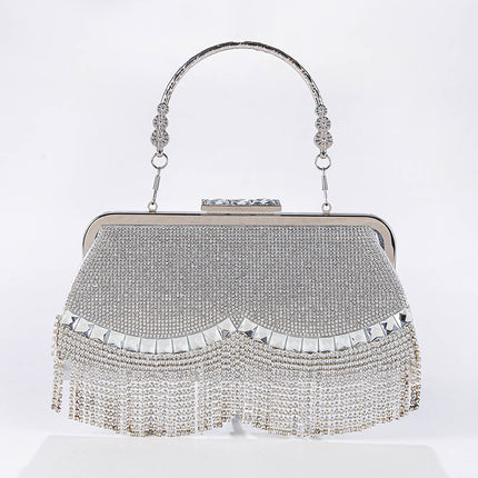 Cross-border Fashion Rhinestone Tassel Evening Bag Evening Bag Dress Banquet Bag