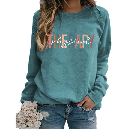 Foreign trade supply therapy printed round neck jacket sweater European size women's coat long sleeve cross-border autumn and winter