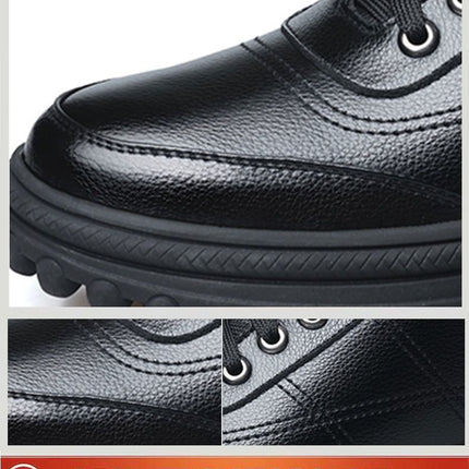 Genuine Leather leather broken size leak-picking men's cotton shoes dad shoes winter fleece-lined warm cotton leather shoes men's high-top cotton shoes