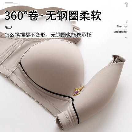 Cross-border New plus size No Steel Ring Comfortable Breathable Gather Women's Underwear Non-magnetic Thin Cup Glow chubby girl Bra
