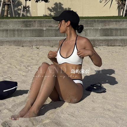 Source Manufacturer's New Solid Color Soft Strap Halter Bikini for Women, Fashionable, Sexy and Hot Bikini, European and American Style