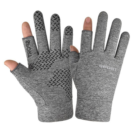 Outdoor Warm Cycling Gloves Men's Autumn and Winter Windproof and Cold-Proof Fleece-Lined Touch Screen Windproof and Waterproof Sports Single-Sided Gloves