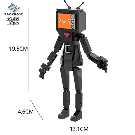 Cross-border moc building blocks toilet Man vs monitor man Skibidi toilet game peripheral hand-made educational toys