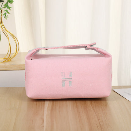 Simple Portable Cosmetic Bag Travel Portable Canvas Bag European and American Style Waterproof and Dustproof Storage Bag Large Capacity Wash Bag