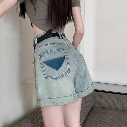 Women's Denim Shorts 2025 New Summer A-Line Petite Hot Girl European Fashion Hot Girl Jeans Hip-Covering Summer