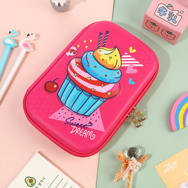 Student Cartoon Stationery Box Large Capacity Storage Box 3D Stationery Bag Cute Pencil Box Creative Pencil Bag