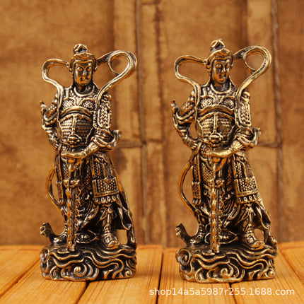 Antique Guan Gong Wei Tuo Bronze Ornaments Home Decorations Handicraft Ornaments Wei Tuo Station Bronze Ornaments Wholesale
