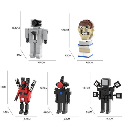 Cross-border moc building blocks toilet Man vs monitor man Skibidi toilet game peripheral hand-made educational toys