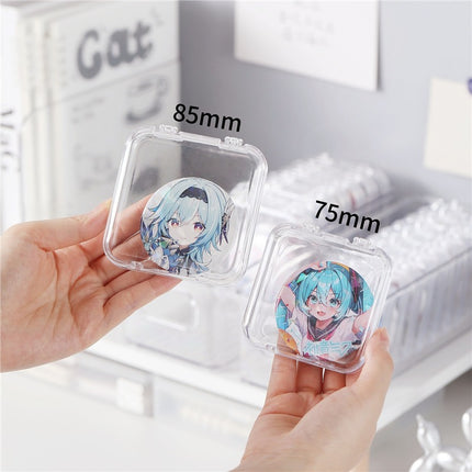 Transparent Sealed Badge Storage Box Single Protective Case Cover 58mm 75mm Moisture-Proof Desktop Display Stand
