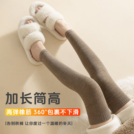 terry knee socks women autumn and winter fleece-lined thick warm knee socks winter extended leg thick socks wholesale