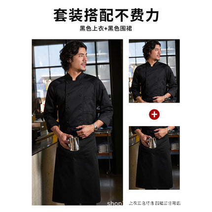 Chef Uniform for Men in the Catering Industry, Restaurants, Hotels, Bakeries, and Kitchens, Long-Sleeved Chef Clothing, New Style Workwear