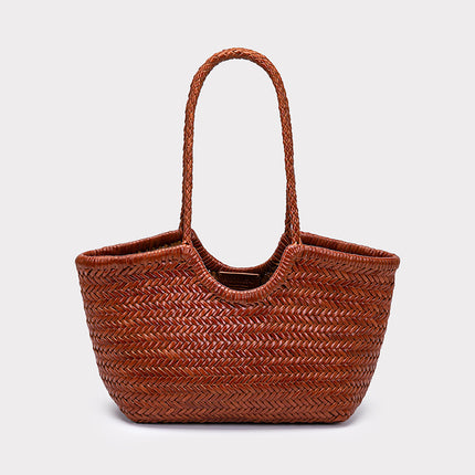 Leather Woven Tote Bag / Sac Tressé Cuir Femme