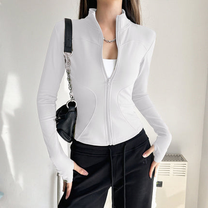 Stand Collar Slimming Fitness Clothing Slimming Yoga Top Running Sports Jacket Pilates Training Yoga Clothing