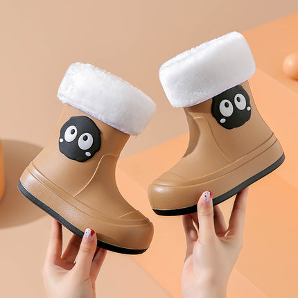 Winter Cotton Cute Cartoon Kidsren's Rain Boots Rain Boots Outer Wear Personalized Waterproof Shoes Boys and Girls Students Non-Slip Large