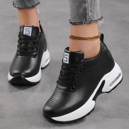 Spring and Autum Small Soft-Soled Inner Height-Increasing Women's Shoes 8cm Breathable Sports Shoes Lightweight Thick-Soled Casual Travel Shoes for Women
