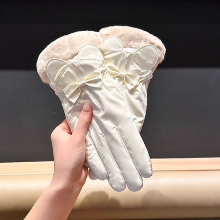 Winter Gloves for Women, Thickeneded and Velvet, Cold-Proof, Waterproof, Touch-Screen Cycling Electric Bike, Warm Ski Cotton Gloves