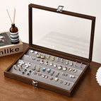 Walnut inner gray jewelry box [4-layer earrings]