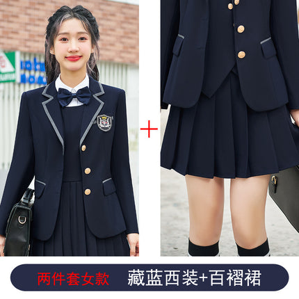 English Style Kindergarten Garden Clothing Spring and Autumn School Uniform Billiards Room Attendant Workwear Suit suit Pleated Skirt JK Uniform