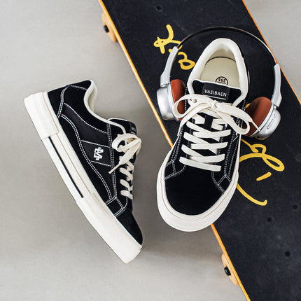 Men's Trendy Canvas Shoes New Low-Top Korean Style Height-Increasing Versatile Hong Kong Style Sports Niche Design Sneakers