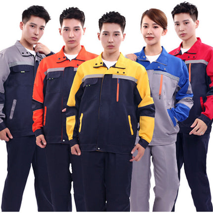 Spring, Autumn and Winter Seasons Long-sleeved Work Clothes suit Dirt-resistant Wear-resistant Work Clothes Factory Clothes Auto Repair Work Clothes Labor Insurance Clothes