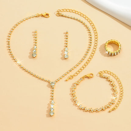 Factory Direct Approval Fashion Wedding Wedding Photography Accessories Earrings Necklace Bracelet Set Combination Multiple Choice