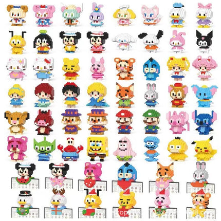 Compatible with Lego Microparticles Building Blocks Cartoon Doll Children's Assembled Small Toys Stall Pendant Gift Wholesale Stall